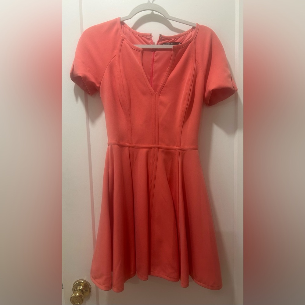 Black Halo Vibrant Coral Dress